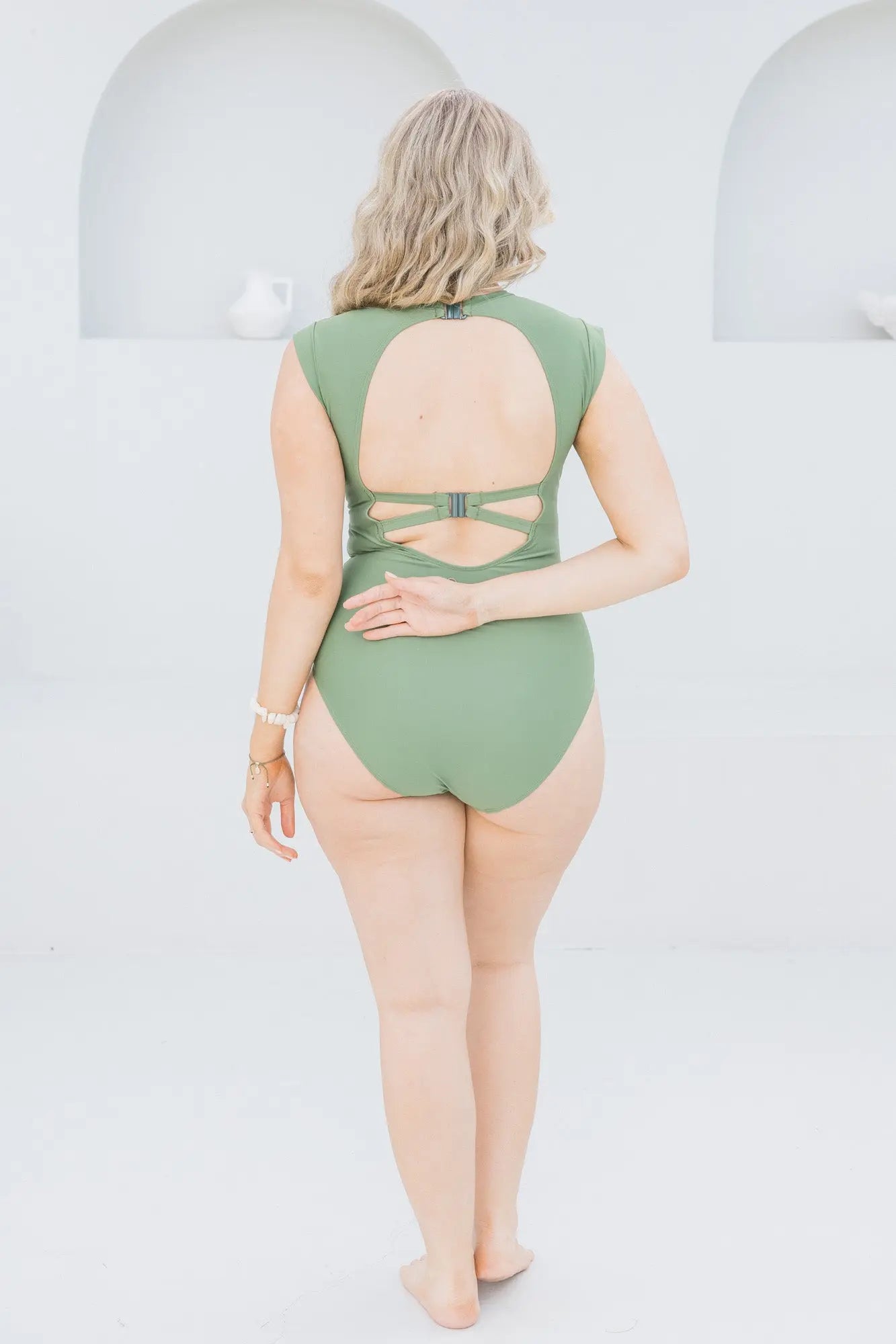 Olive Cap Sleeve One Piece - Lilly and Lime US